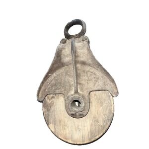 Vtg. Starline X656 Barn Pulley Iron/wood 11x6